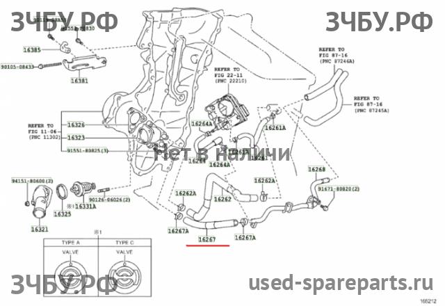 Toyota Corolla (E14 - E15) Патрубок системы охлаждения ДВС